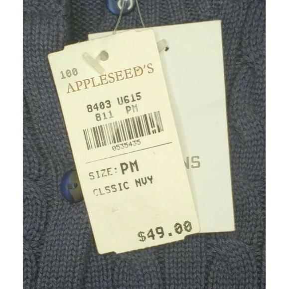Appleseeds Petites Blue Petite Medium Button Up Sweater With Blue Gem Buttons - Picture 5 of 10